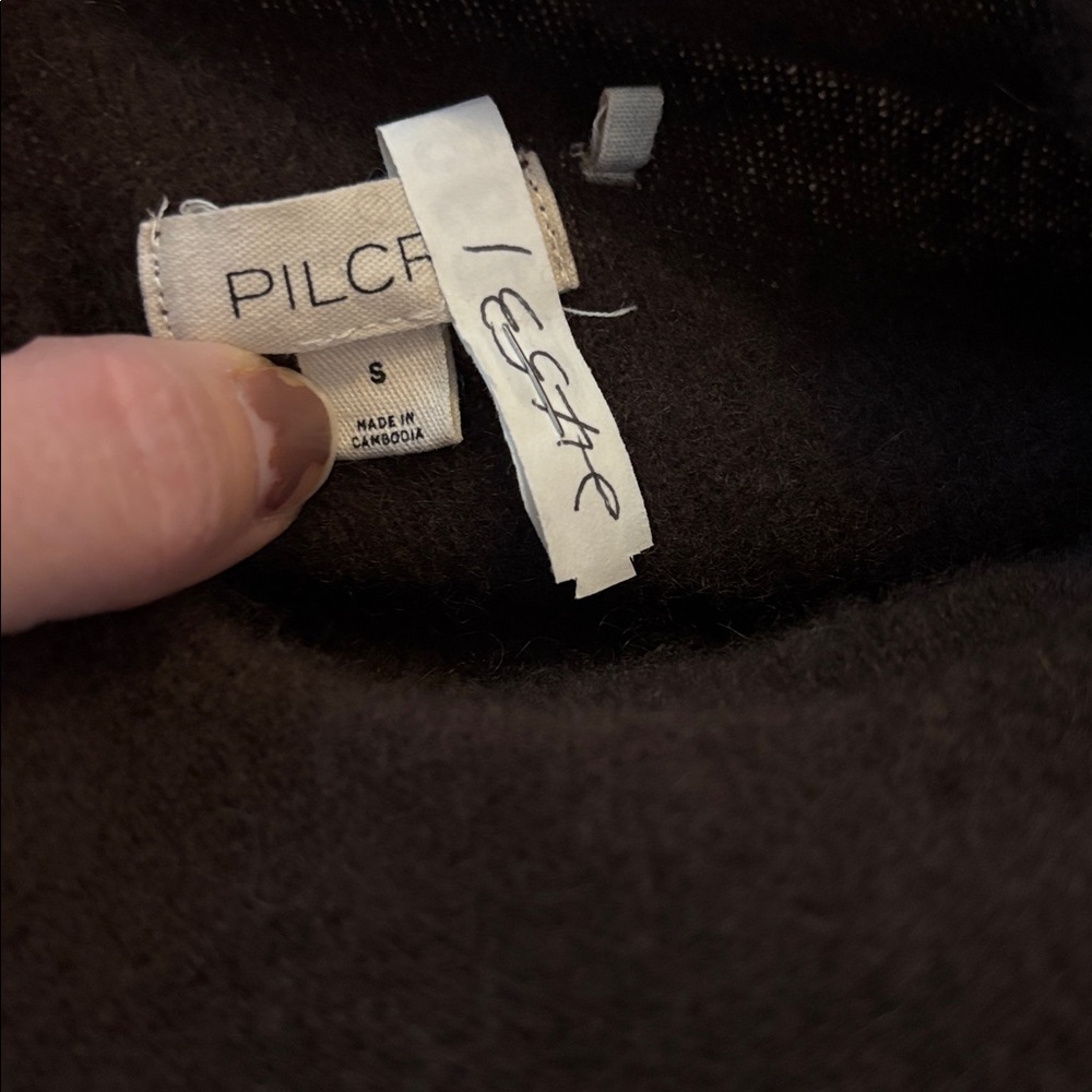 Anthropologie Pilcro Ayani Cashmere Sweater set - Chocolate brown, Pink, and Tan - Picture 7 of 15